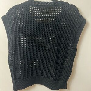 Elegant Black Open-Knit Sweater